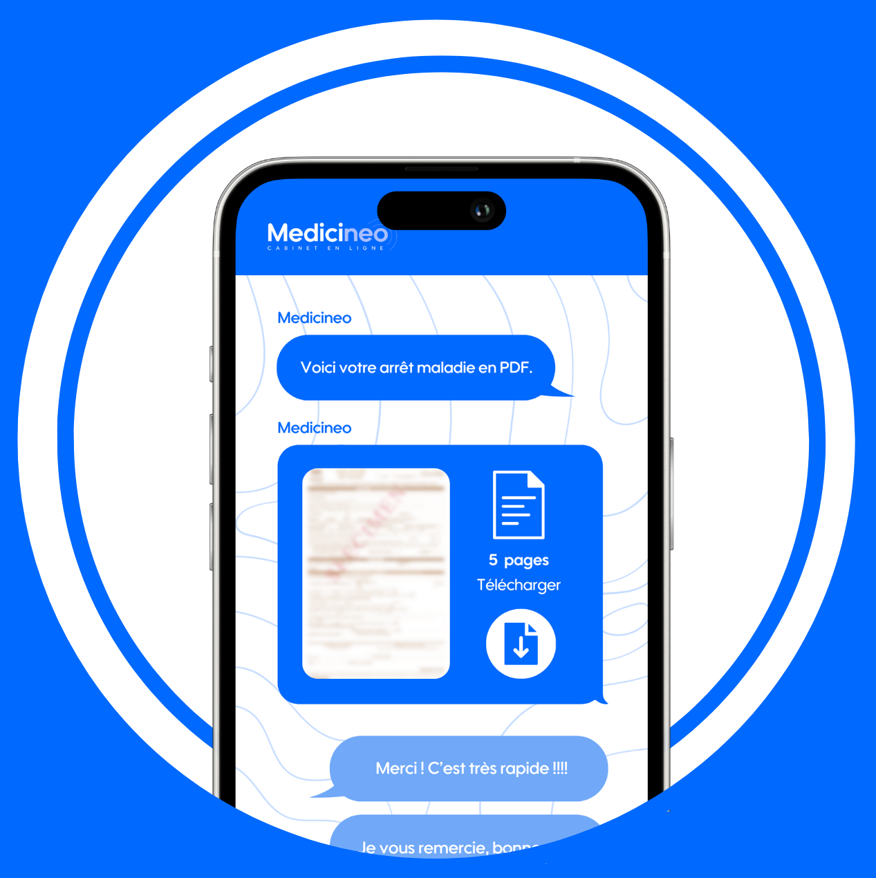 Platefrome Medicineo, envoie d'arrêt maladie en ligne